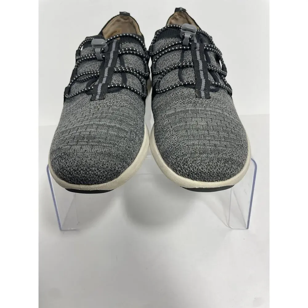Cobb Hill Shoes Womens 9.5 Skylar Bungee Sneaker C17729 Gray w/ Black Comfort